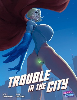 Trouble in the City- Power Girl- By Kennycomix