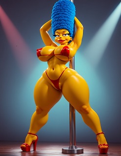 Marge Simpson On A Pole- (AI Generated)