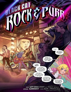 Black cat- Rock & Purr- By Tracy Scops